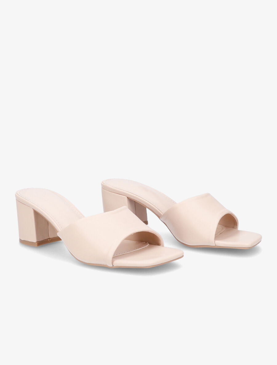 Mules classiques en simili - Beige - 4