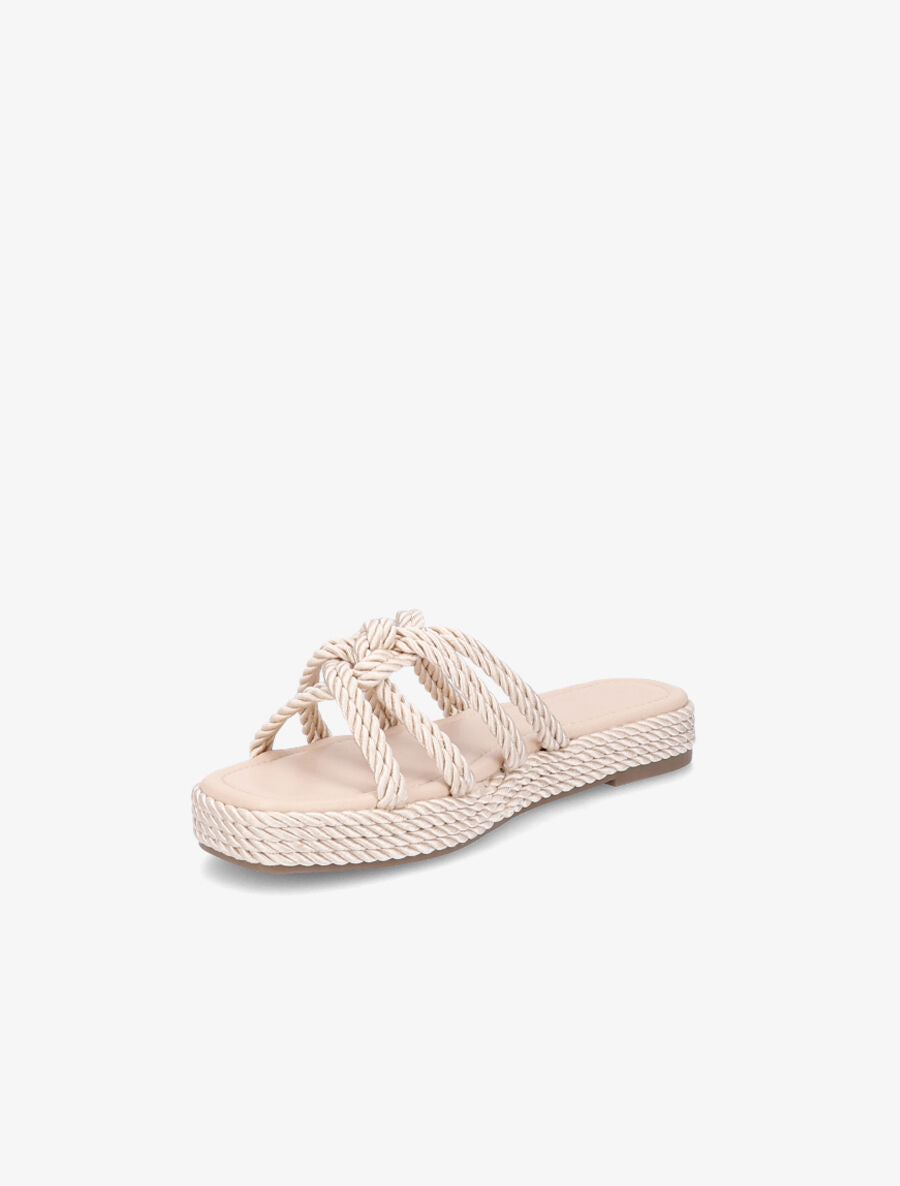 Claquettes à ganses entelacées - Beige - 3