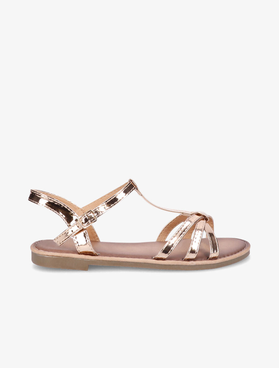 Nu-pieds vernis croisés - Rose gold - 1