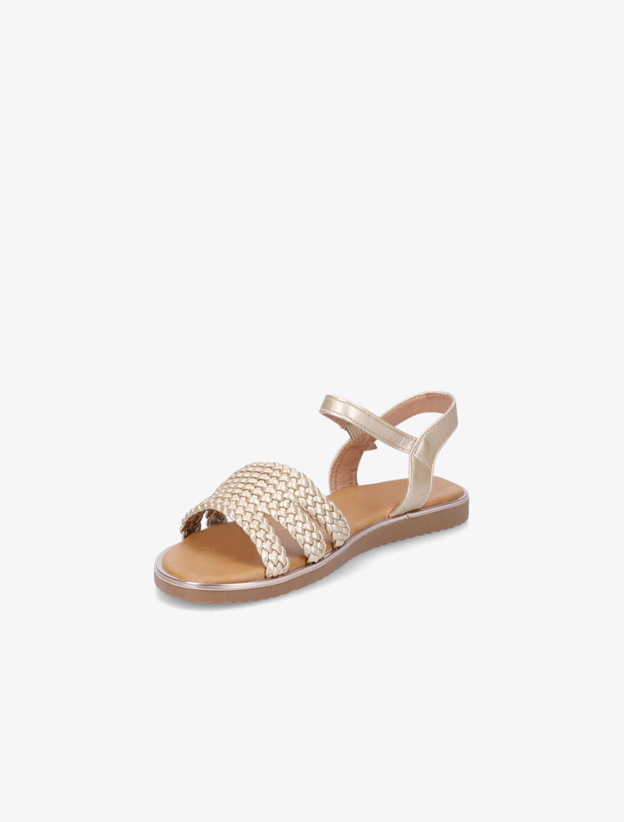 Nu-pieds en simili tressé - Or - 3
