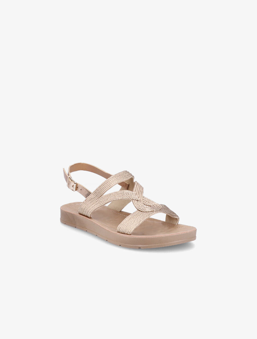 Nu-pieds à cordes entrelacées - Rose gold - 2