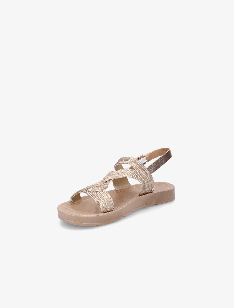 Nu-pieds à cordes entrelacées - Rose gold - 3