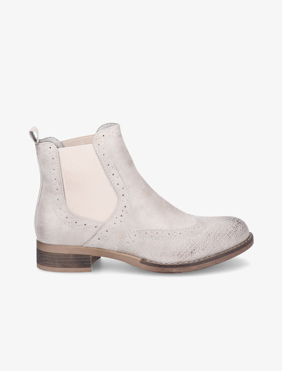 Bottines bi-matière effet patiné - Or - 1