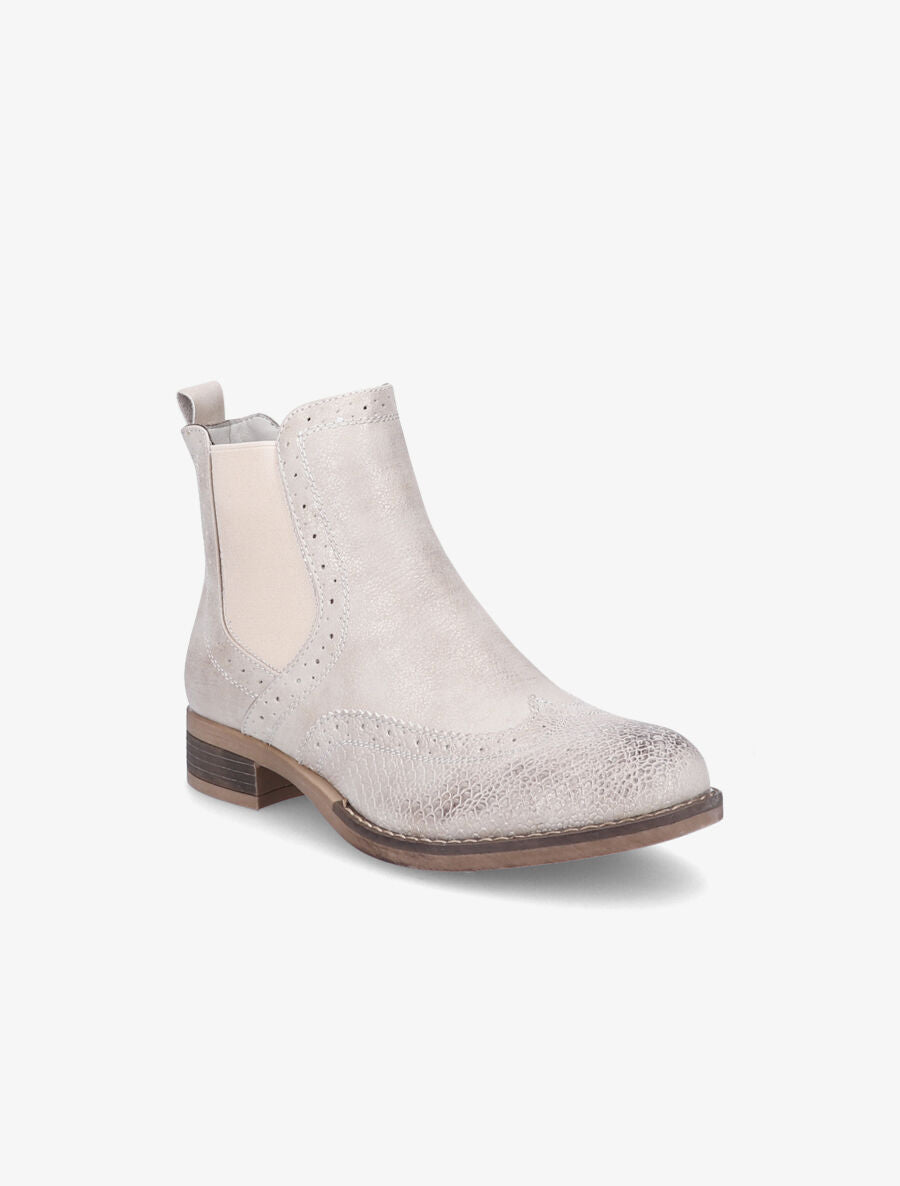 Bottines bi-matière effet patiné - Or - 2