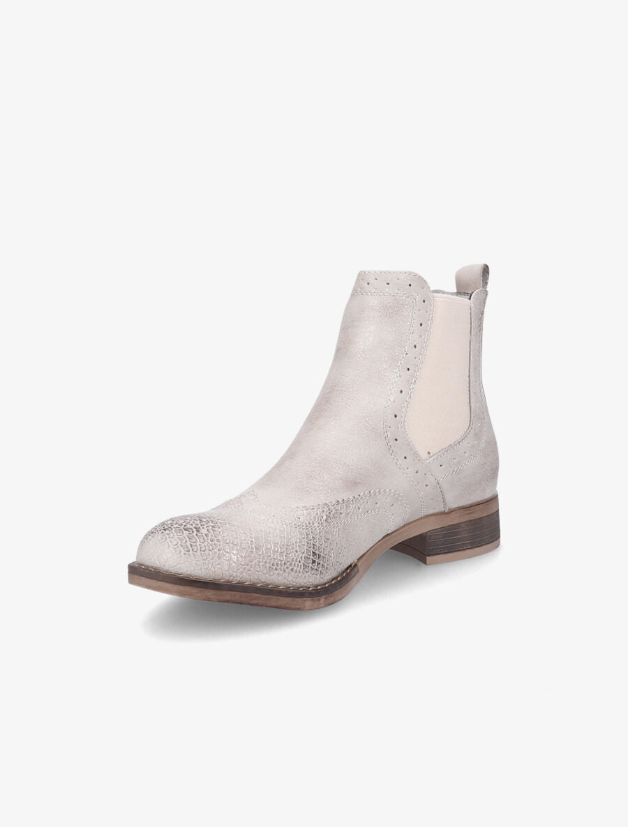 Bottines bi-matière effet patiné - Or - 3