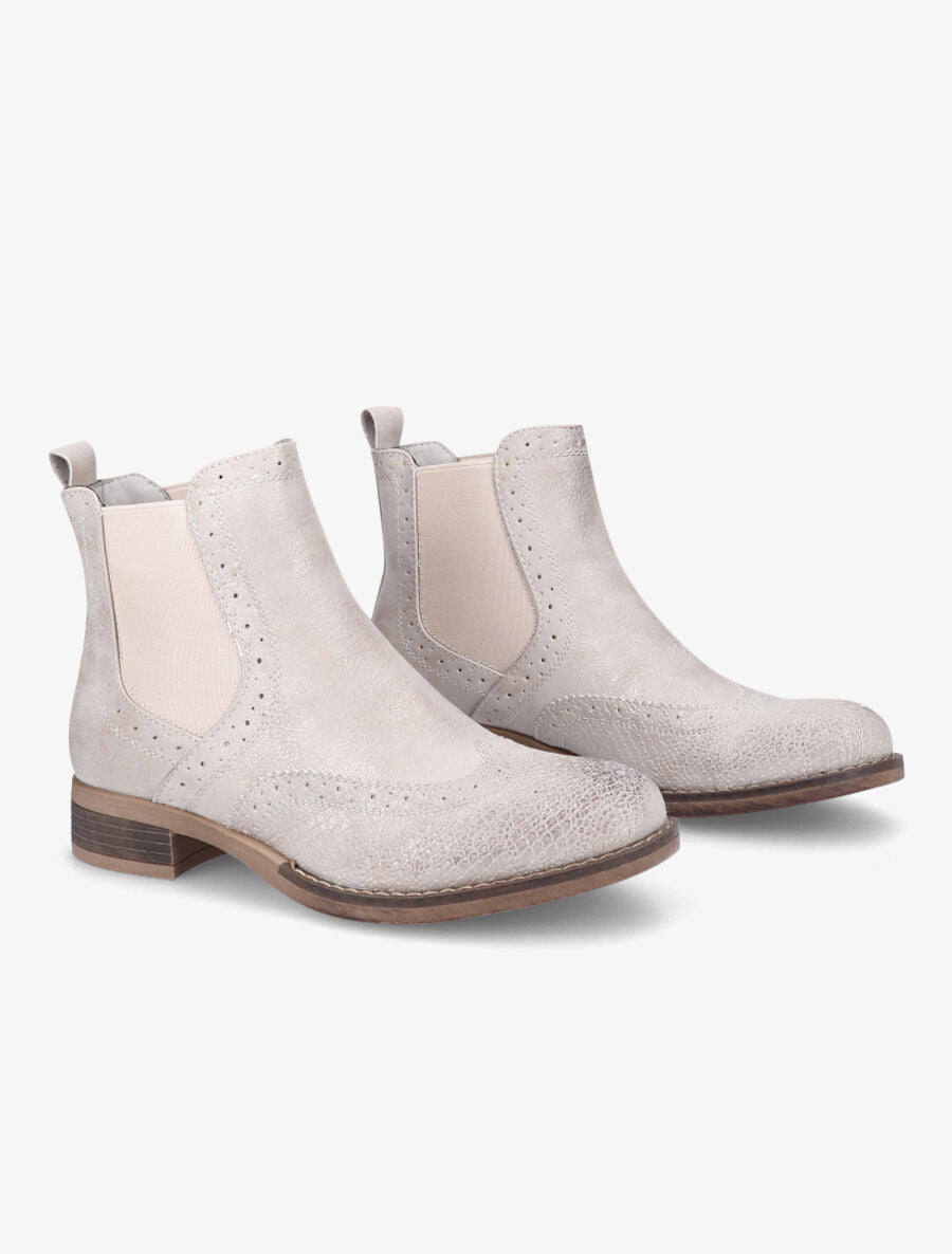 Bottines bi-matière effet patiné - Or - 4
