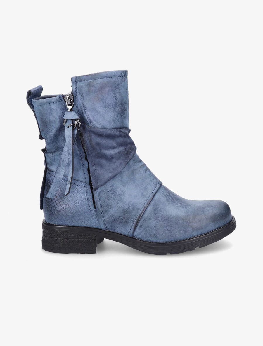 Boots montantes à contrefort python - Bleu - 5