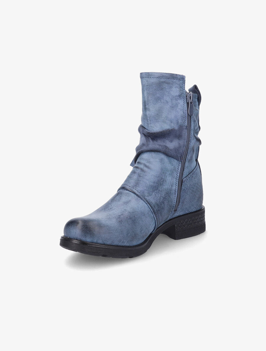 Boots montantes à contrefort python - Bleu - 3