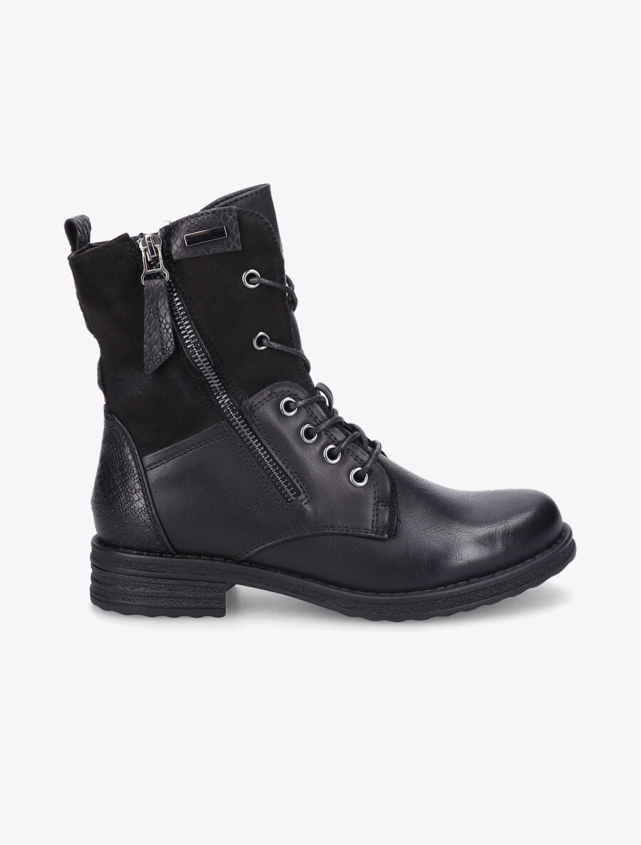 Boots montantes à lacets - Noir - 6
