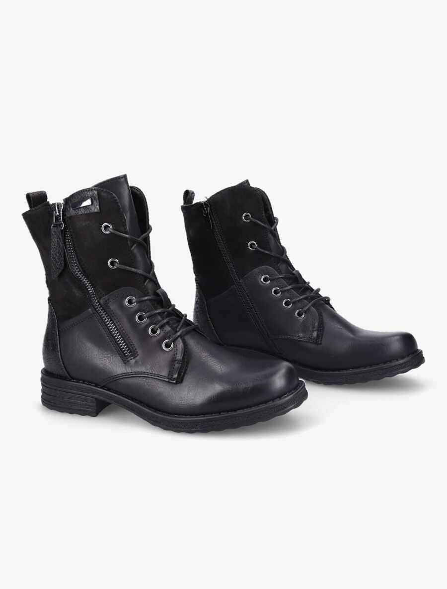 Boots montantes à lacets - Noir - 4