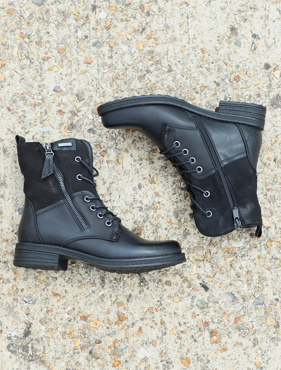 Boots montantes à lacets - Noir - 5