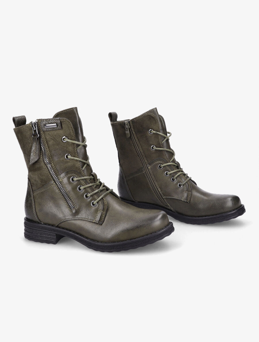 Boots montantes à lacets - Kaki - 4