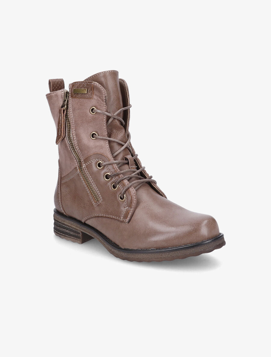 Boots montantes à lacets - Taupe - 2