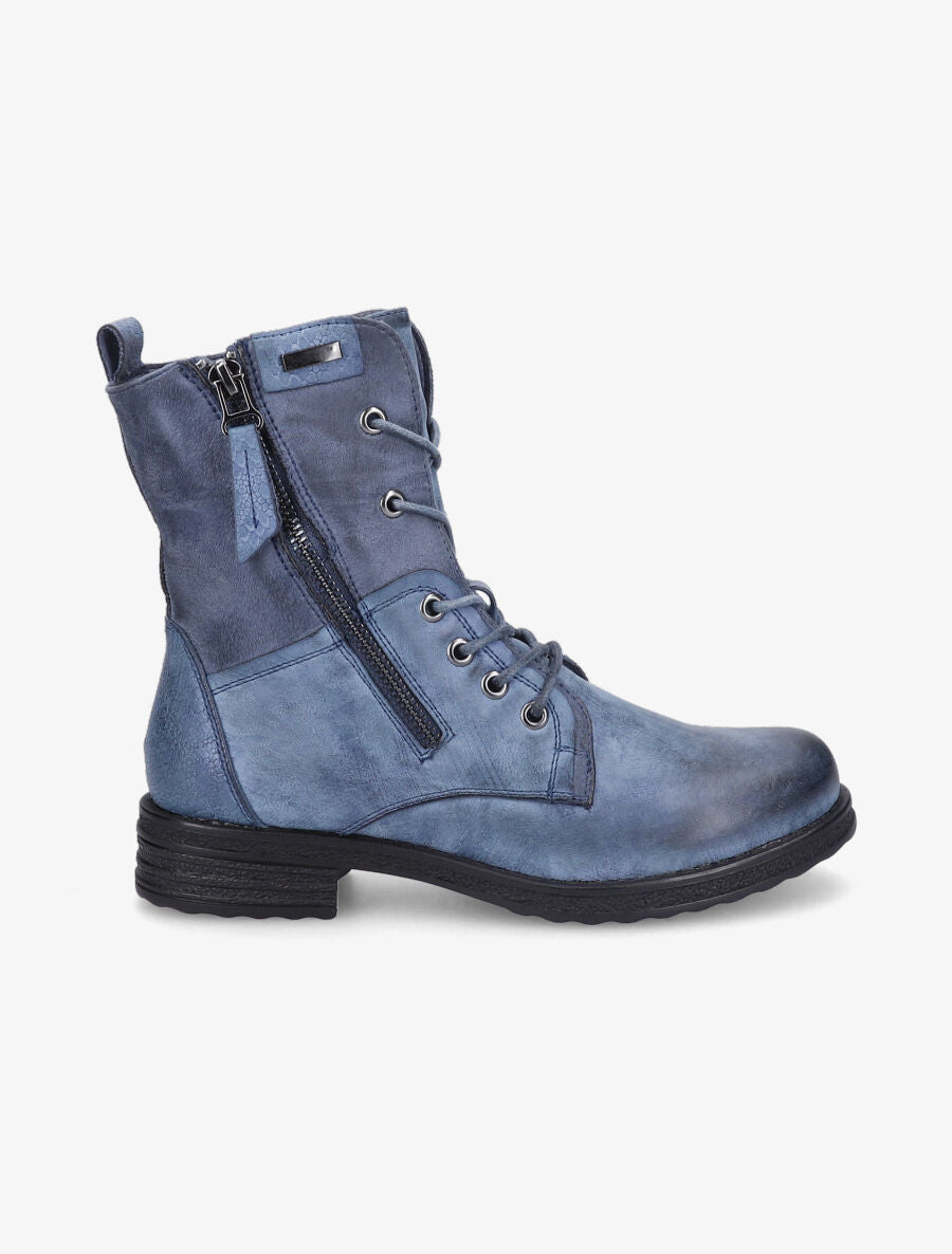 Boots montantes à lacets - Bleu - 5