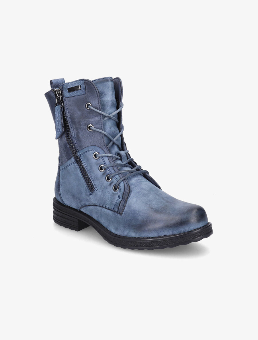 Boots montantes à lacets - Bleu - 2