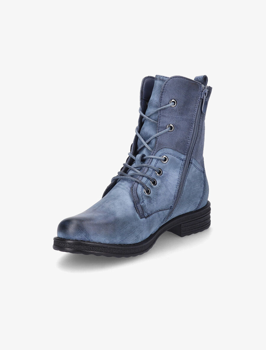 Boots montantes à lacets - Bleu - 3