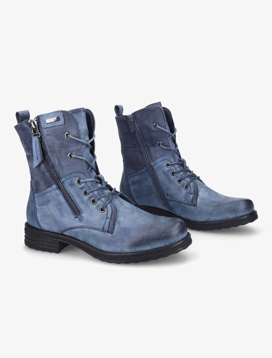 Boots montantes à lacets - Bleu - 4