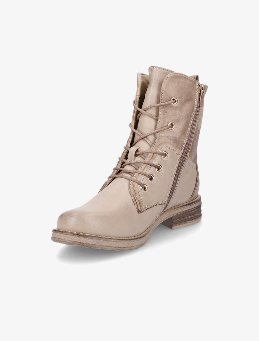 Boots montantes à lacets - Beige - 3