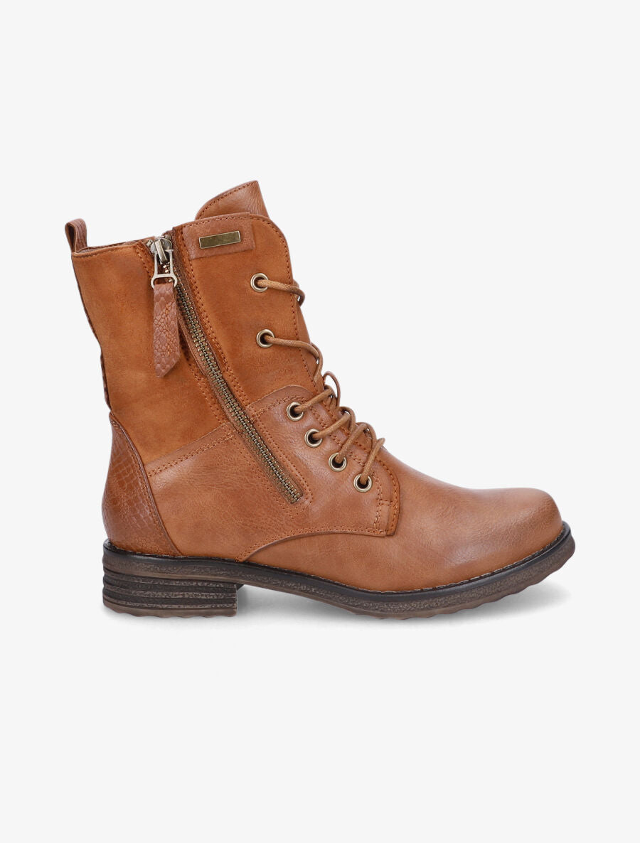 Boots montantes à lacets - Camel - 1