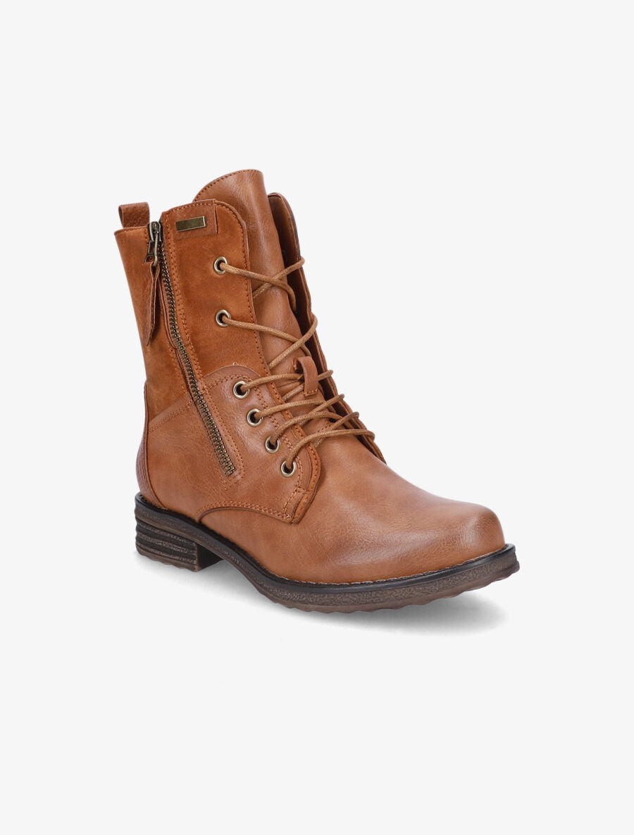 Boots montantes à lacets - Camel - 2