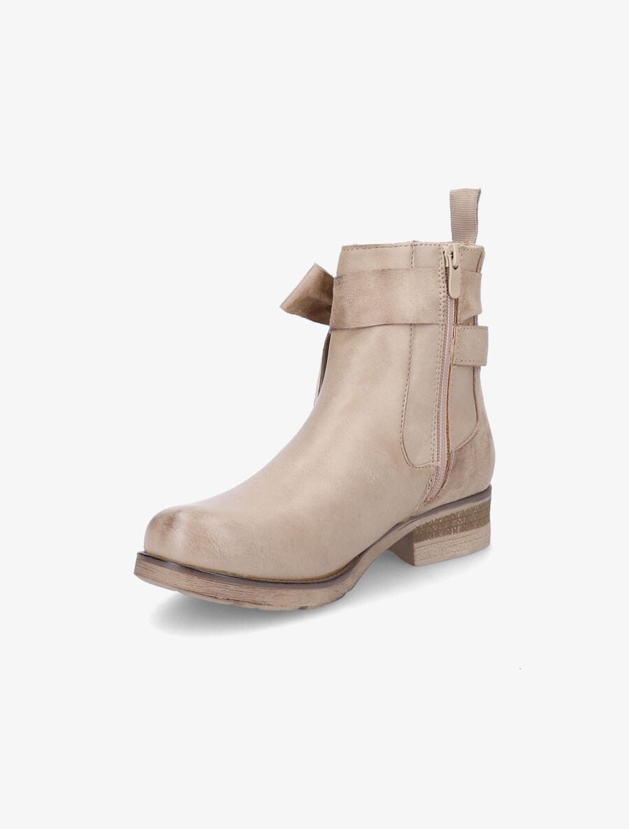 Boots montantes à noeud - Beige - 3