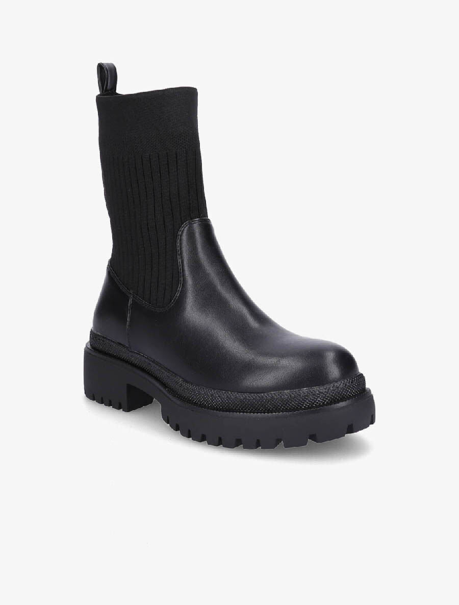 Boots bi-matière montantes - Noir - 2