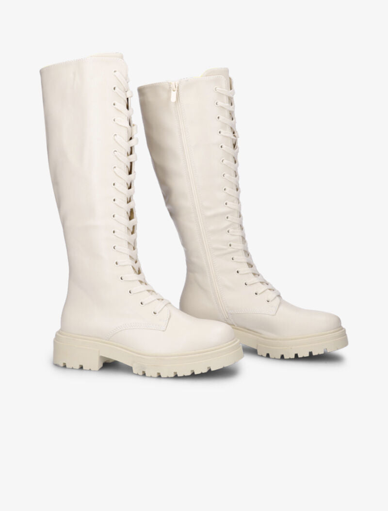 Bottes style rangers à lacets - Beige - 4