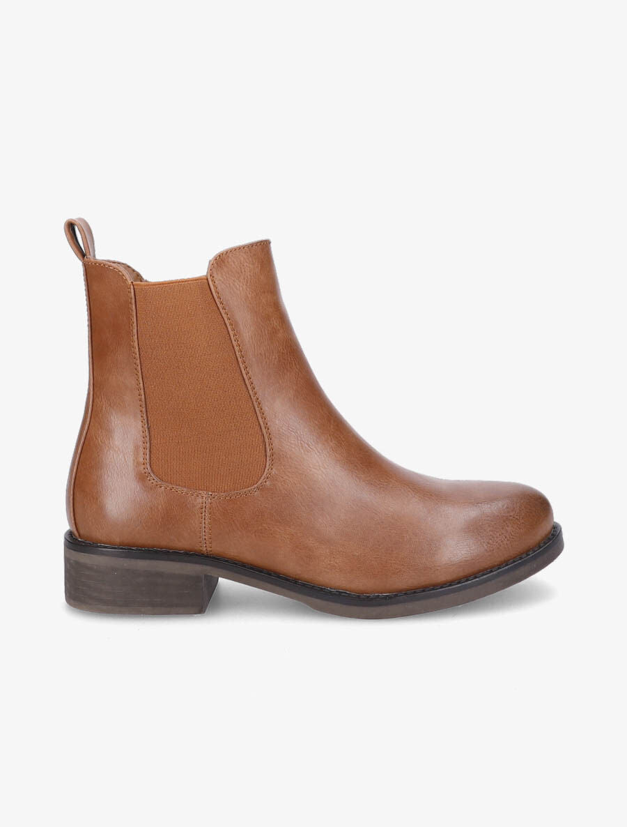 Bottines élastiquées - Camel - 1