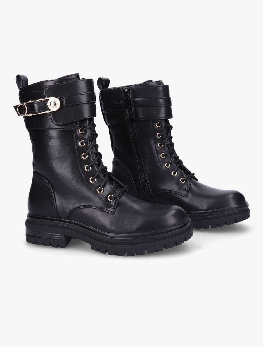 Boots montantes à broche - Noir - 4
