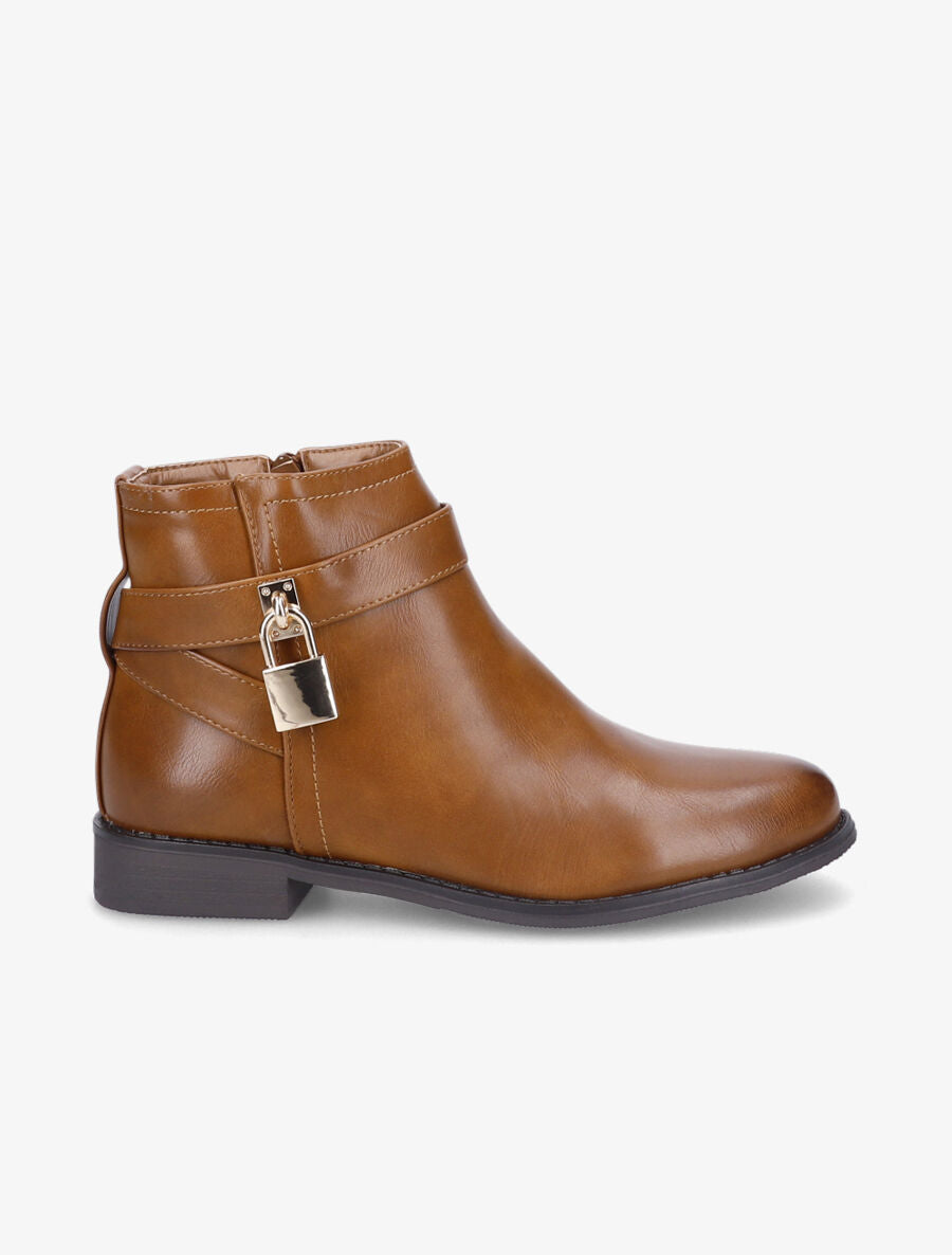 Boots à lanière à cadenas - Camel - 1