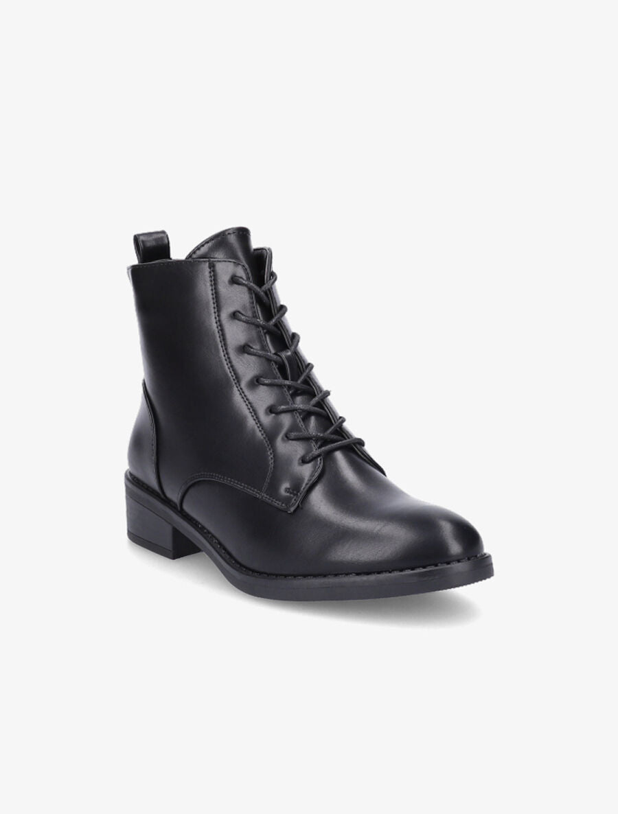 Bottines unies à lacets - Noir - 2
