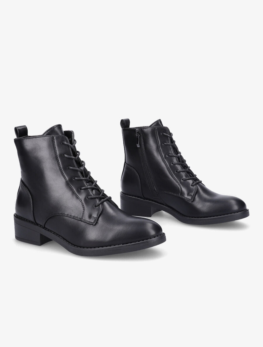 Bottines unies à lacets - Noir - 4