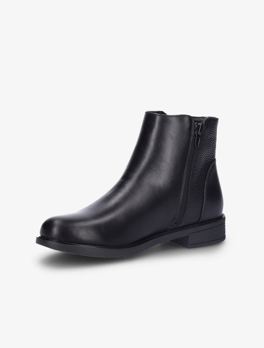 Bottines à contrefort effet python - Noir - 3