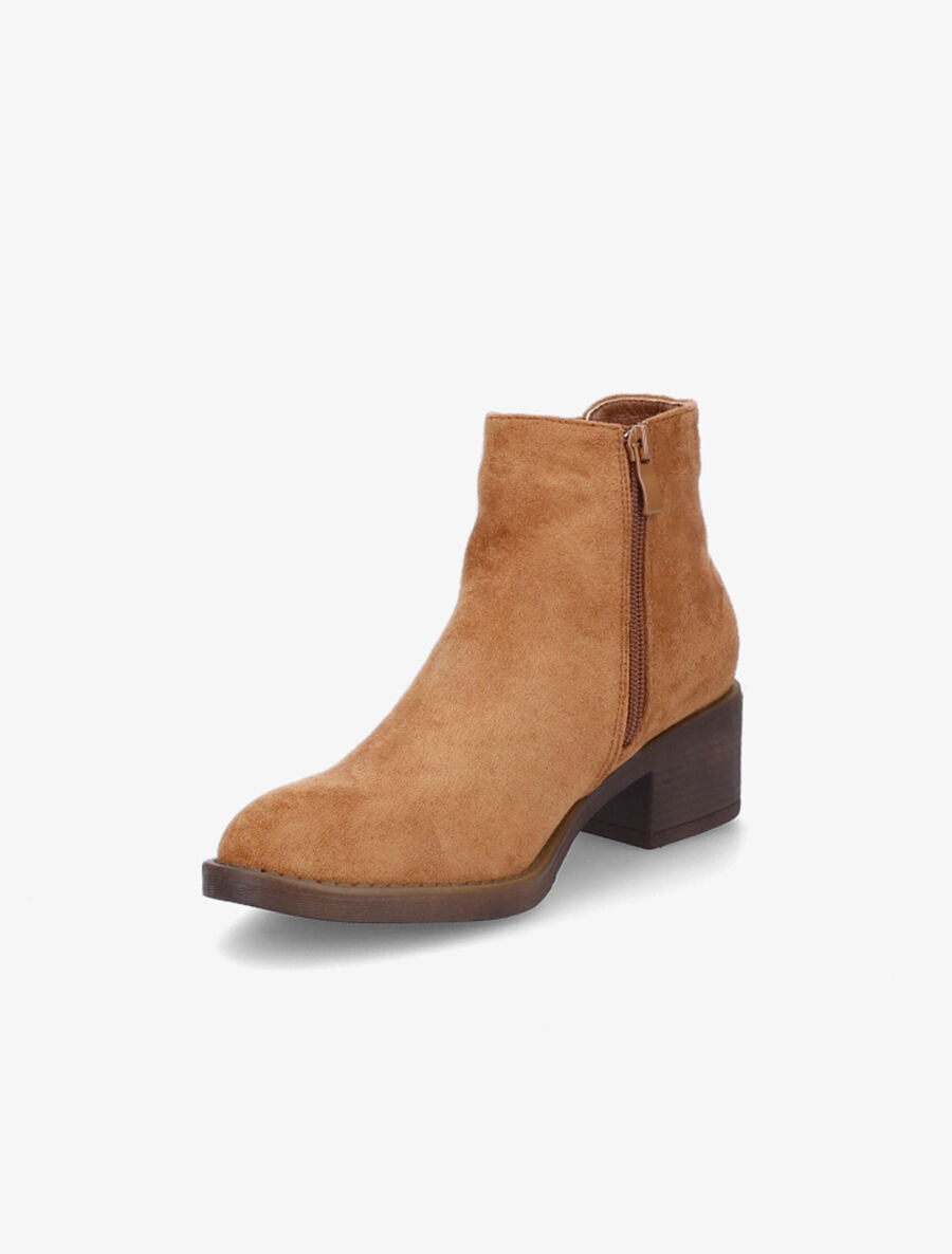 Bottines classiques en suédine - Camel - 3