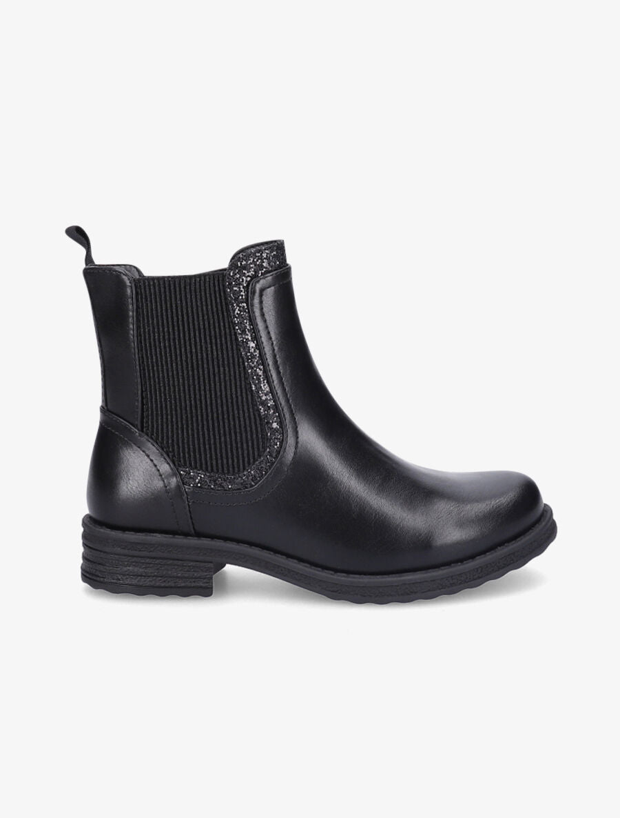 Bottines élastiquées à paillettes - Noir - 1