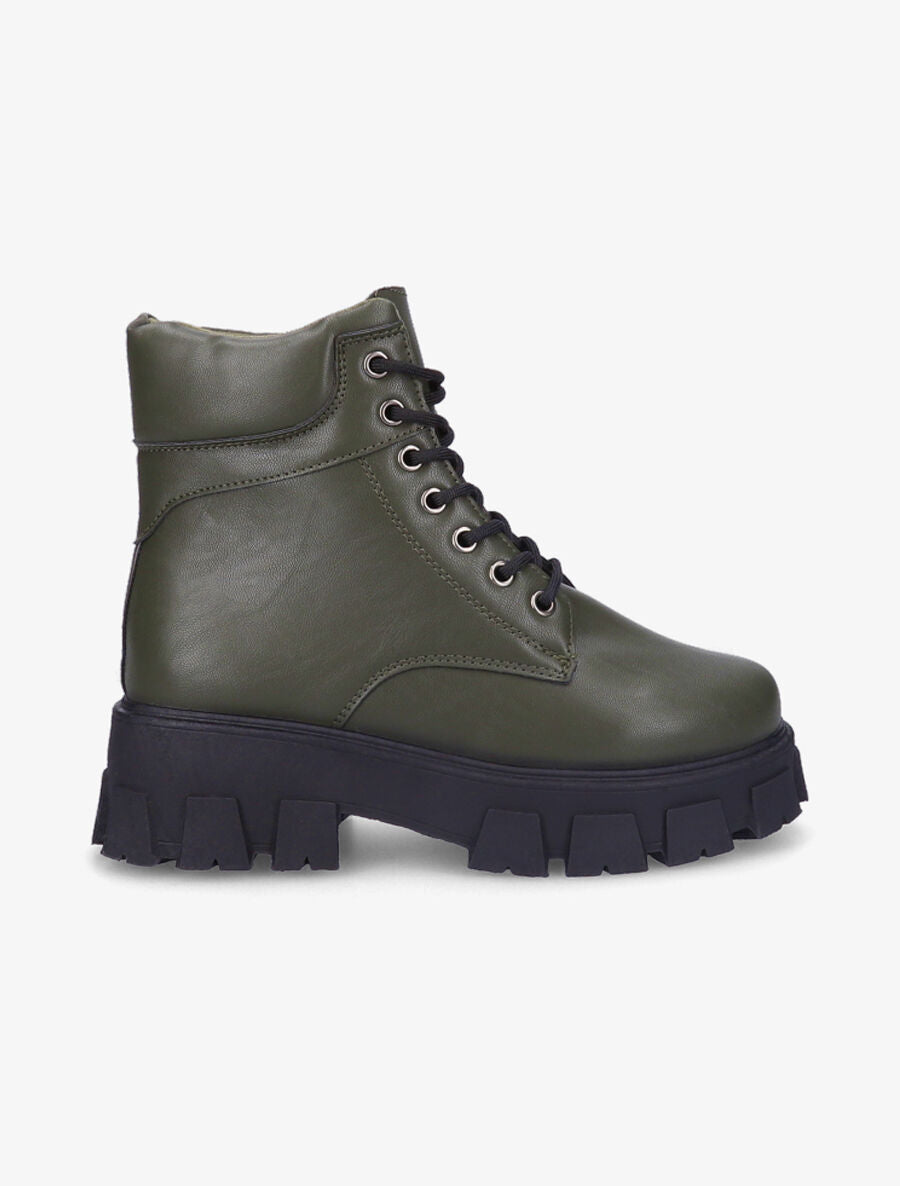 Boots à lacets et semelles crantées - Kaki - 5