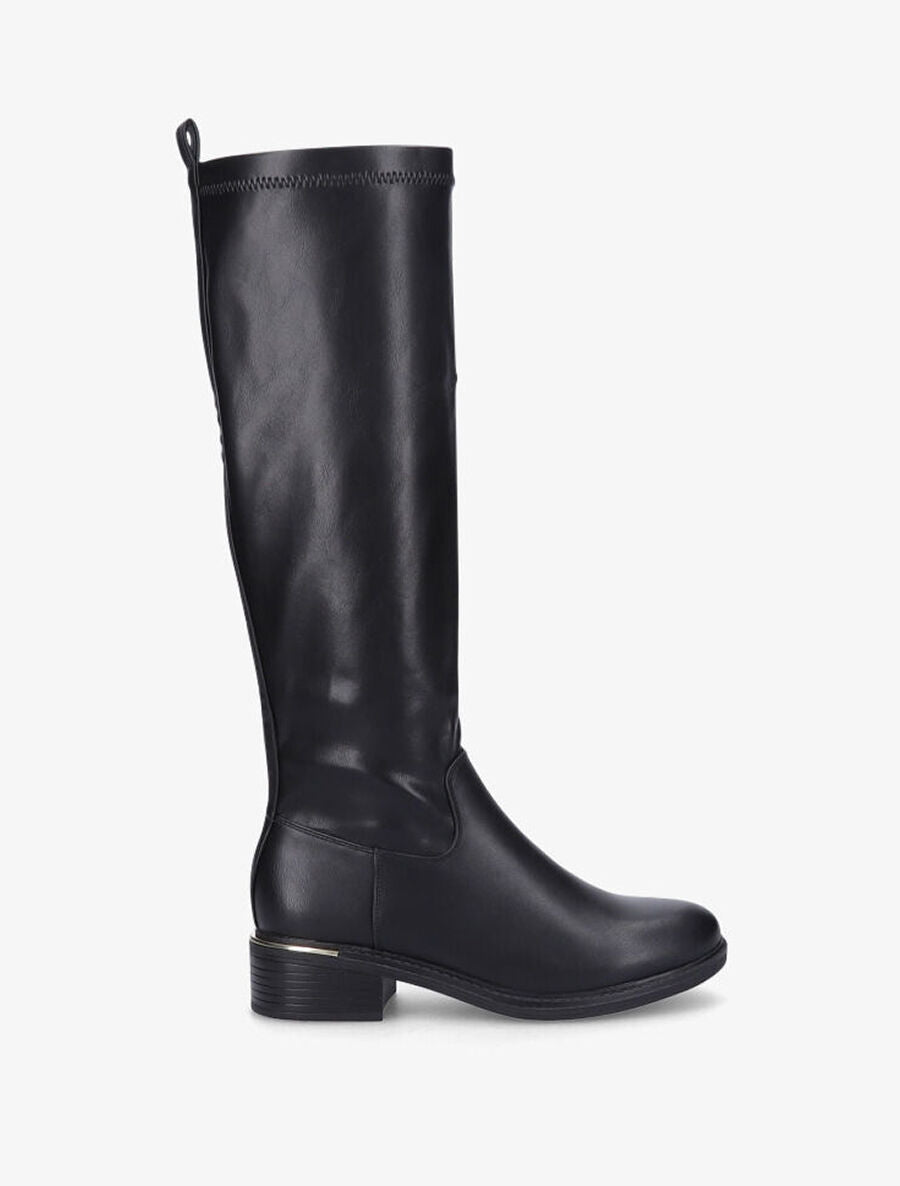 Bottes cavalières en simili - Noir - 1