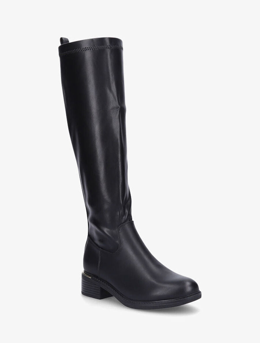Bottes cavalières en simili - Noir - 2