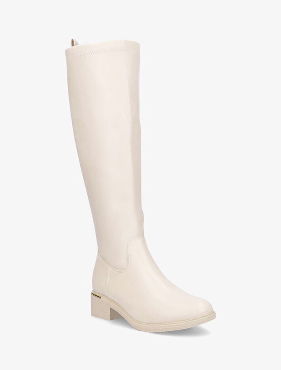 Bottes cavalières en simili - Beige - 2