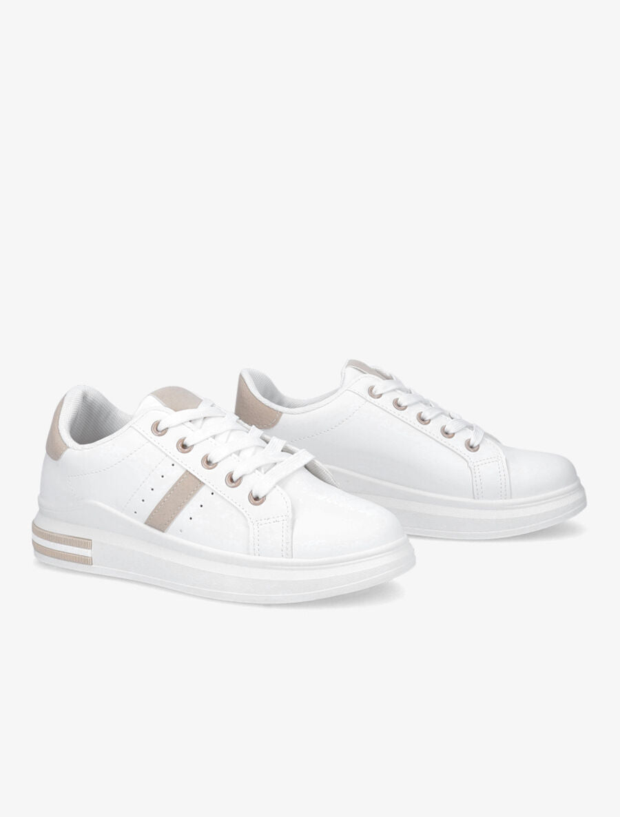 Tennis classique en simili - Beige - 4