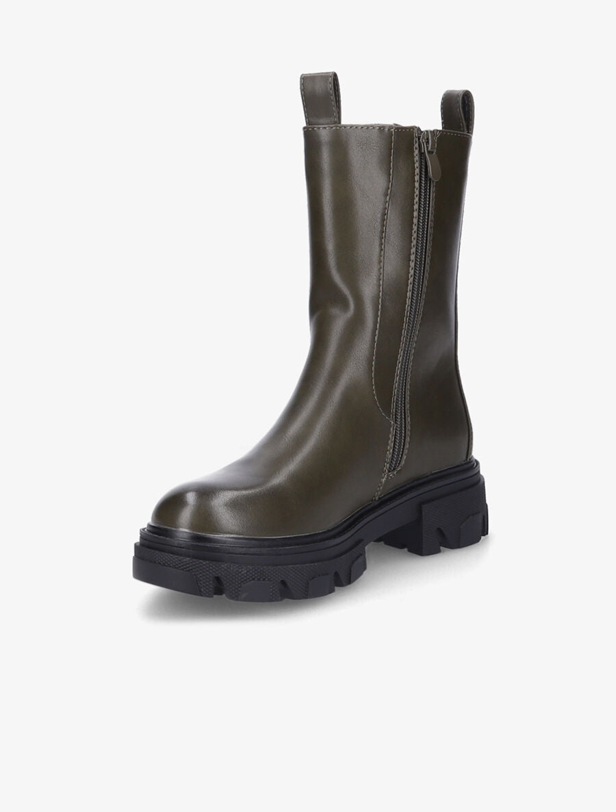 Boots montantes à semelle crantée - Kaki - 3