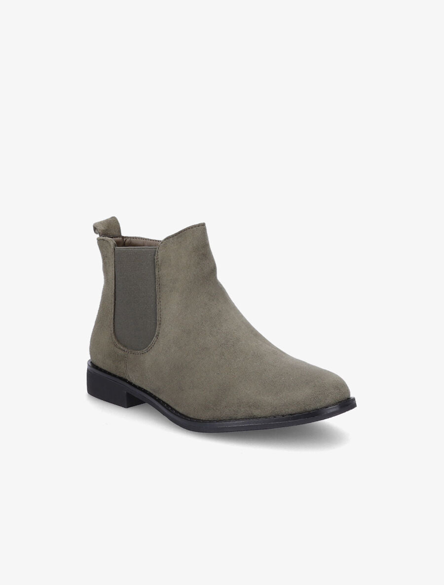 Bottines plates en suédine - Kaki - 2