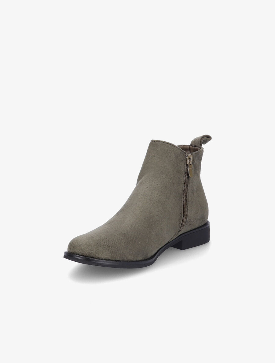 Bottines plates en suédine - Kaki - 3
