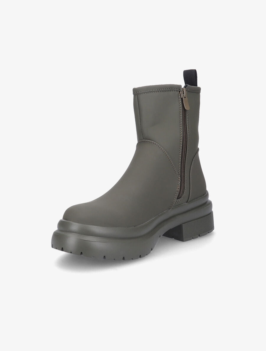 Bottines fourrées à zip - Kaki - 3