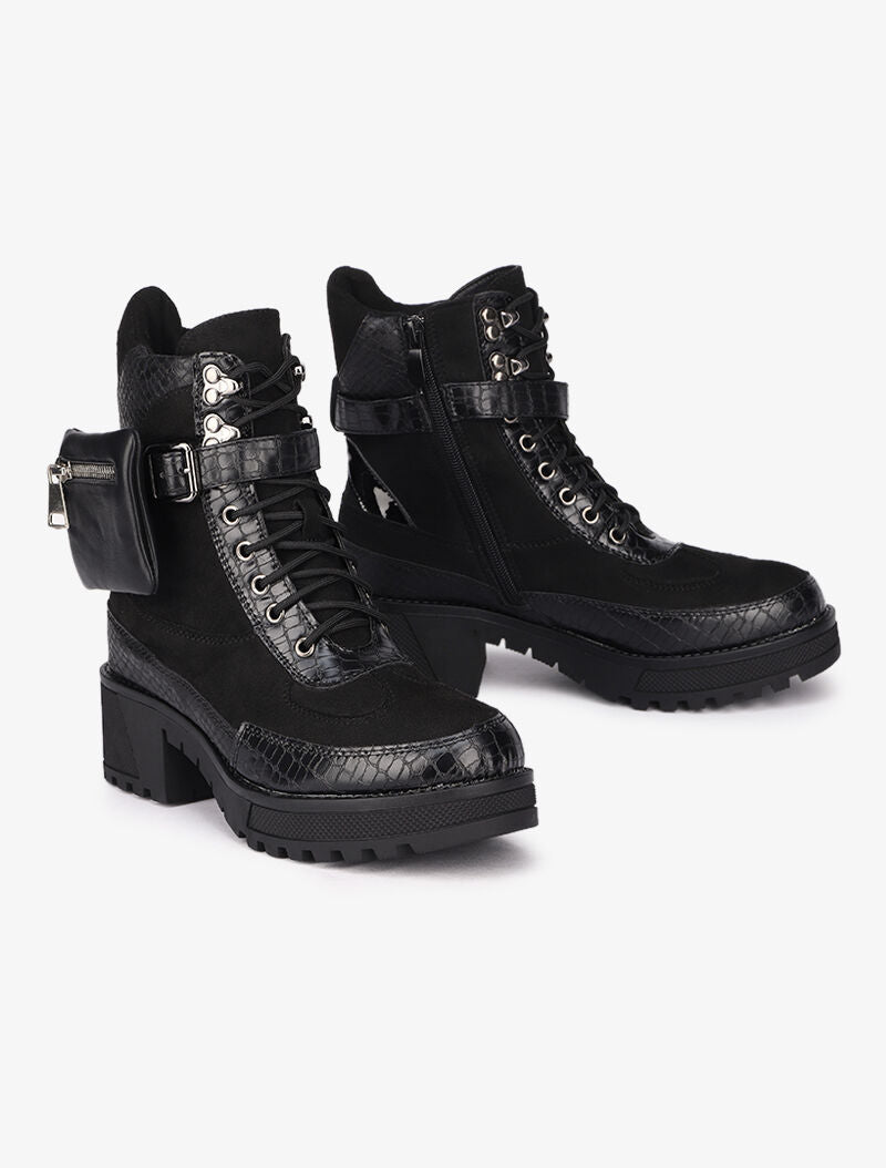 Bottines bi-matière à sacoche amovible - Noir - 5