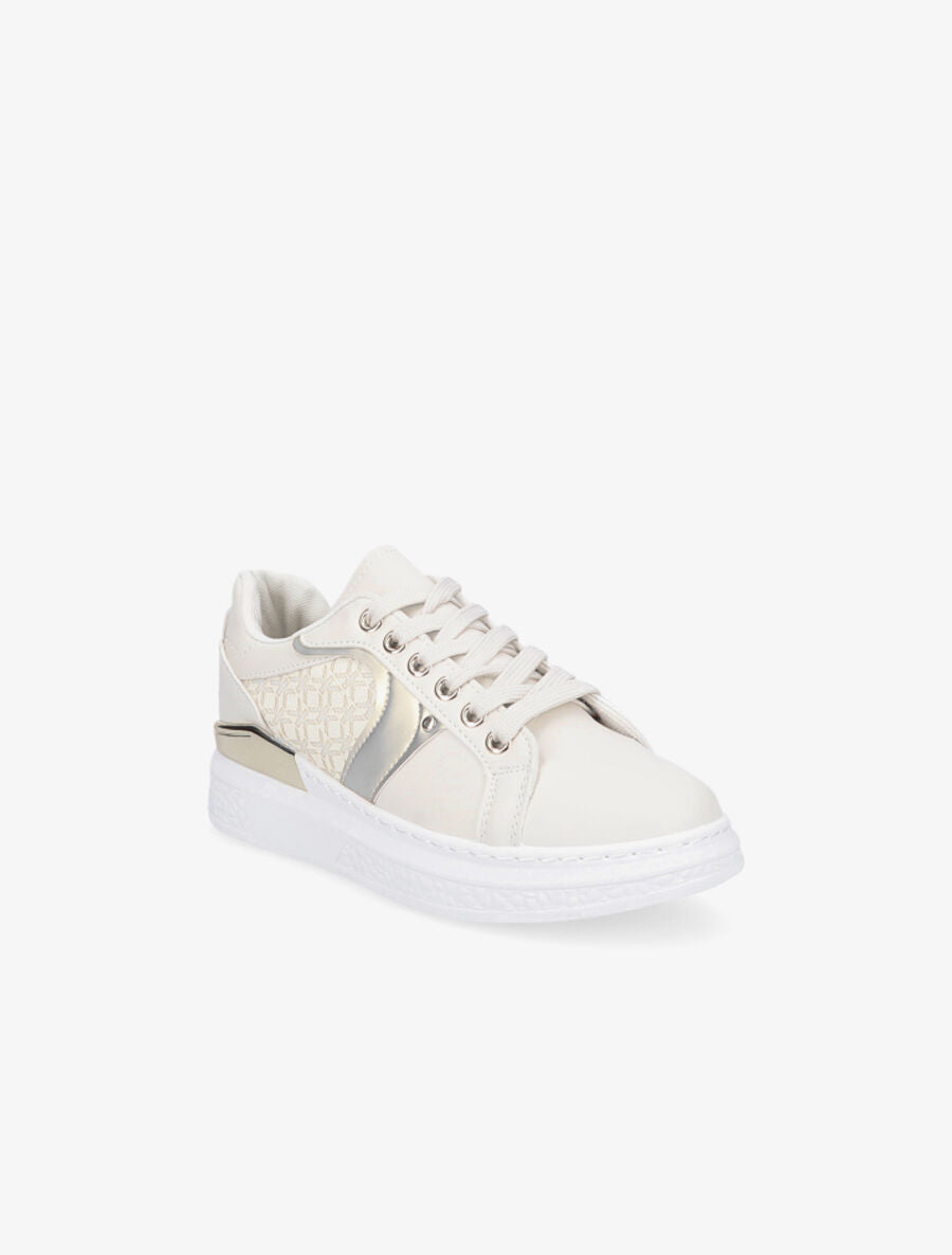 Tennis imprimé graphique - Beige - 2