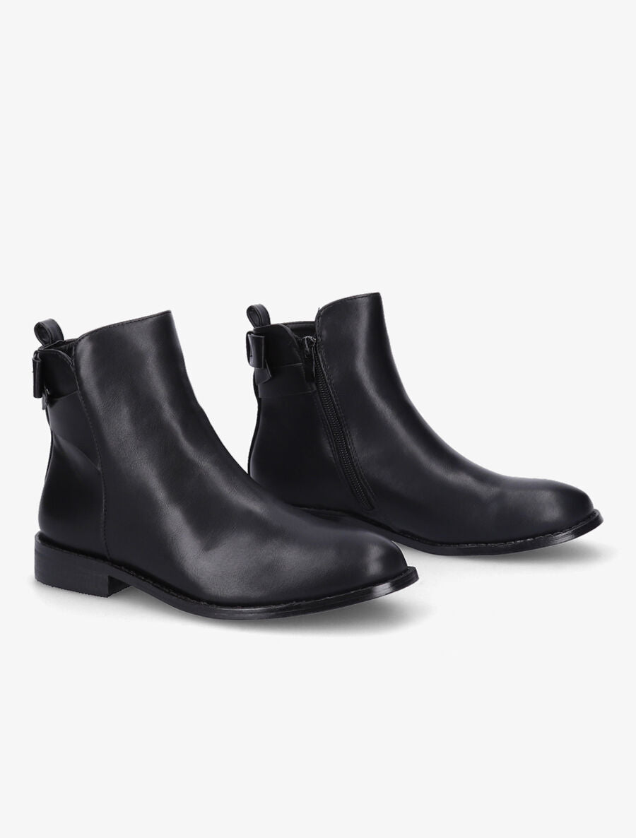 Bottines en simili à noeud - Noir - 4