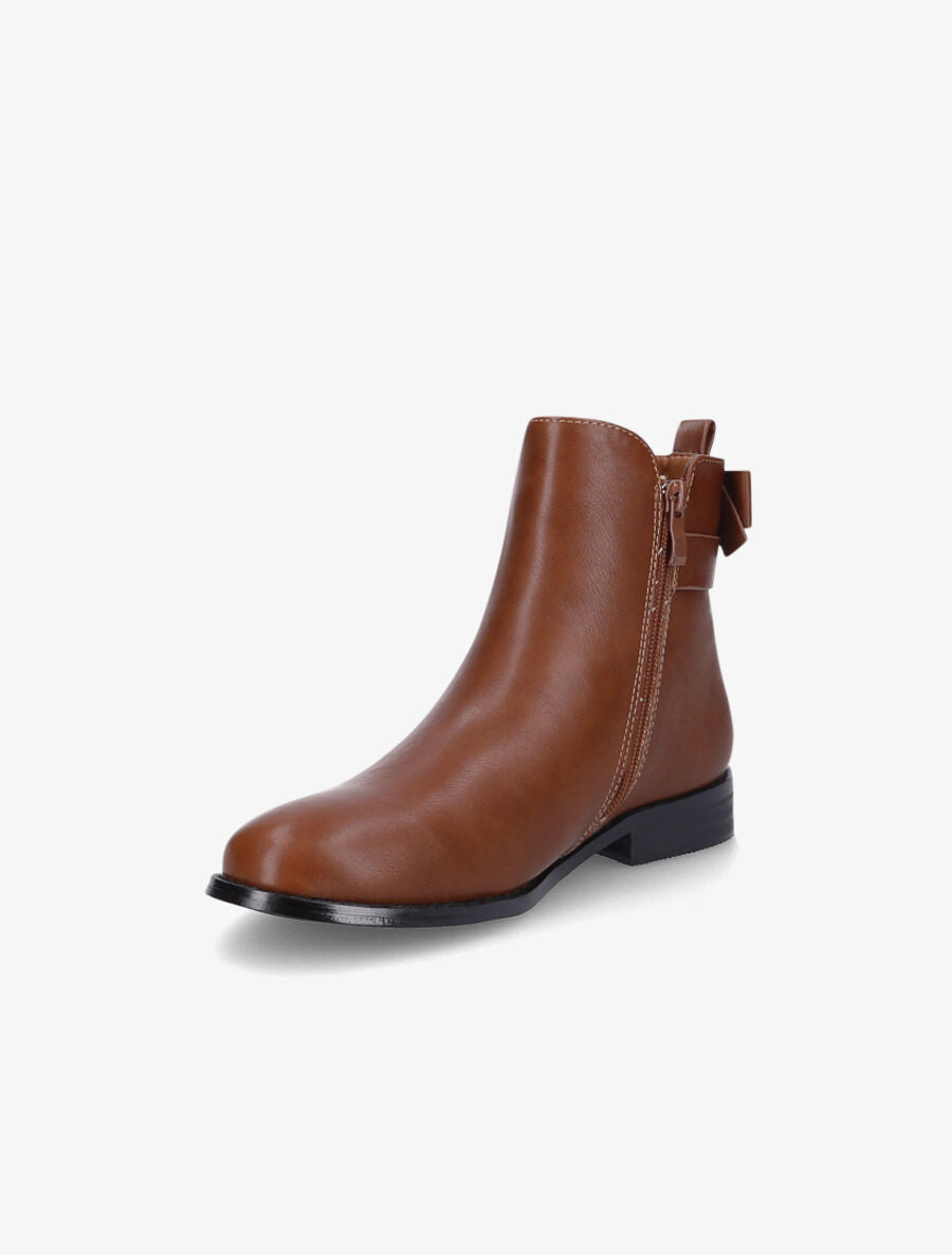 Bottines en simili à noeud - Camel - 3