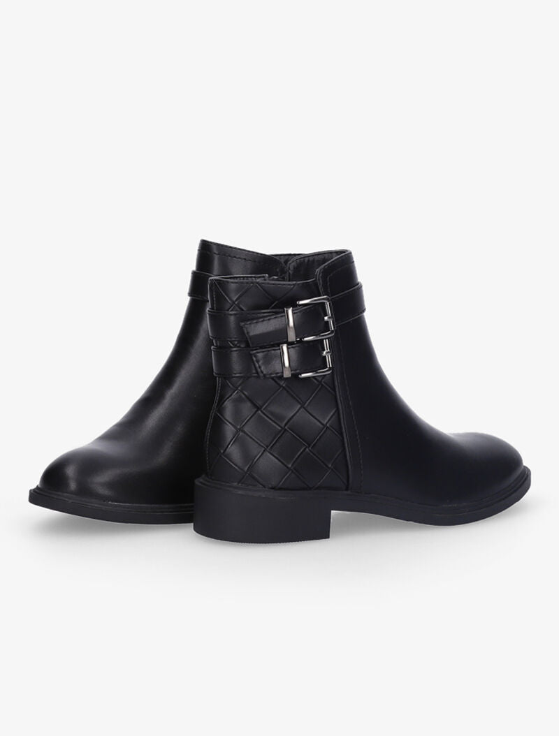 Boots effet osier tressé - Noir - 5