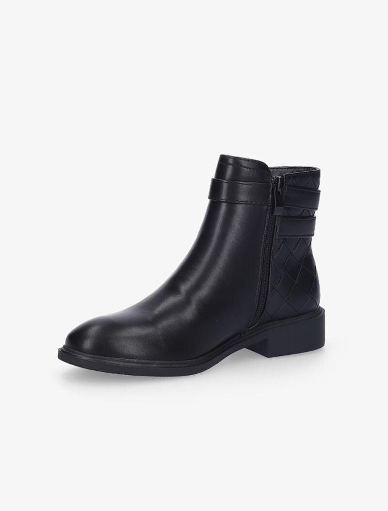 Boots effet osier tressé - Noir - 4